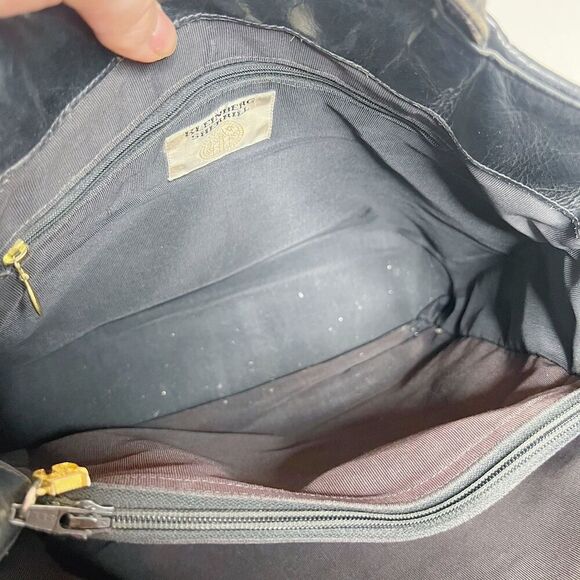 Vintage Kleinberg Sherrill Black Snakeskin Leather Grid Shoulder Bag Purse - Picture 12 of 12